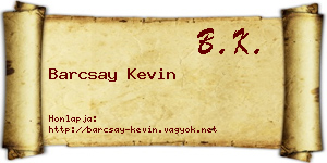 Barcsay Kevin névjegykártya