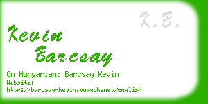 kevin barcsay business card